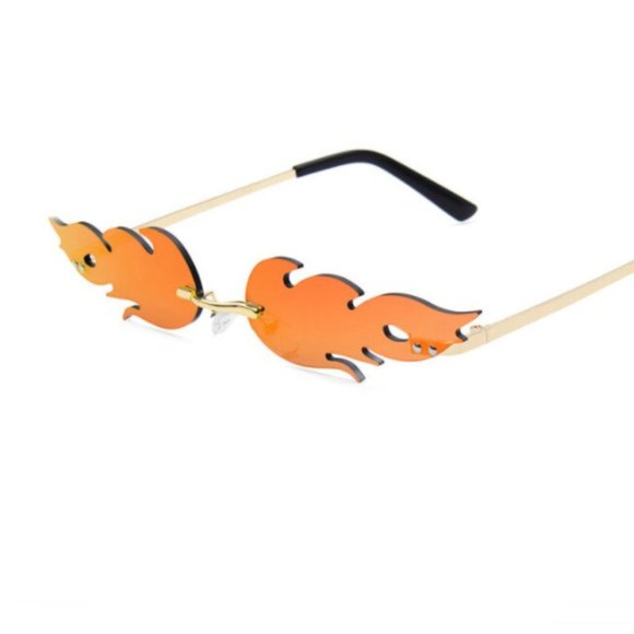 Vintage Accessories - Flame Shape Oversize Sunglasses Unisex Lunette